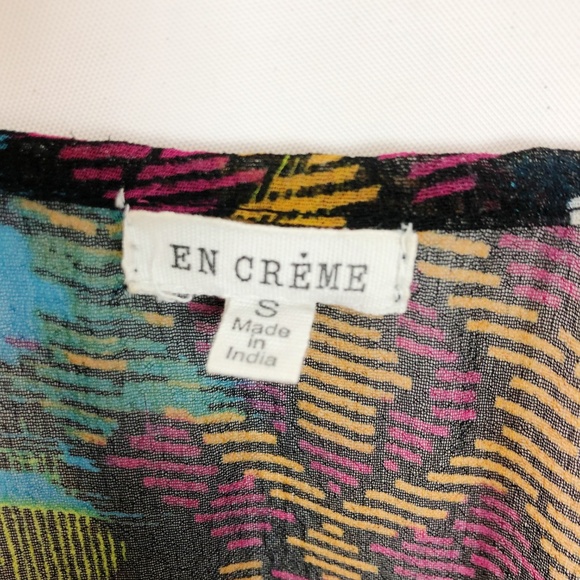 En Creme Sheer Fringe Hem Kimono - Picture 7 of 8